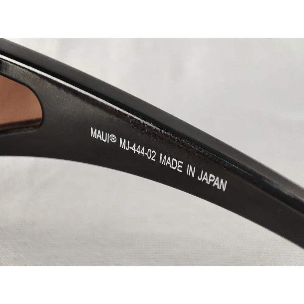 RARE Maui Jim Offshore MJ-444-02 Gloss Black HCL Bronze Polarized NEAR MINT‎